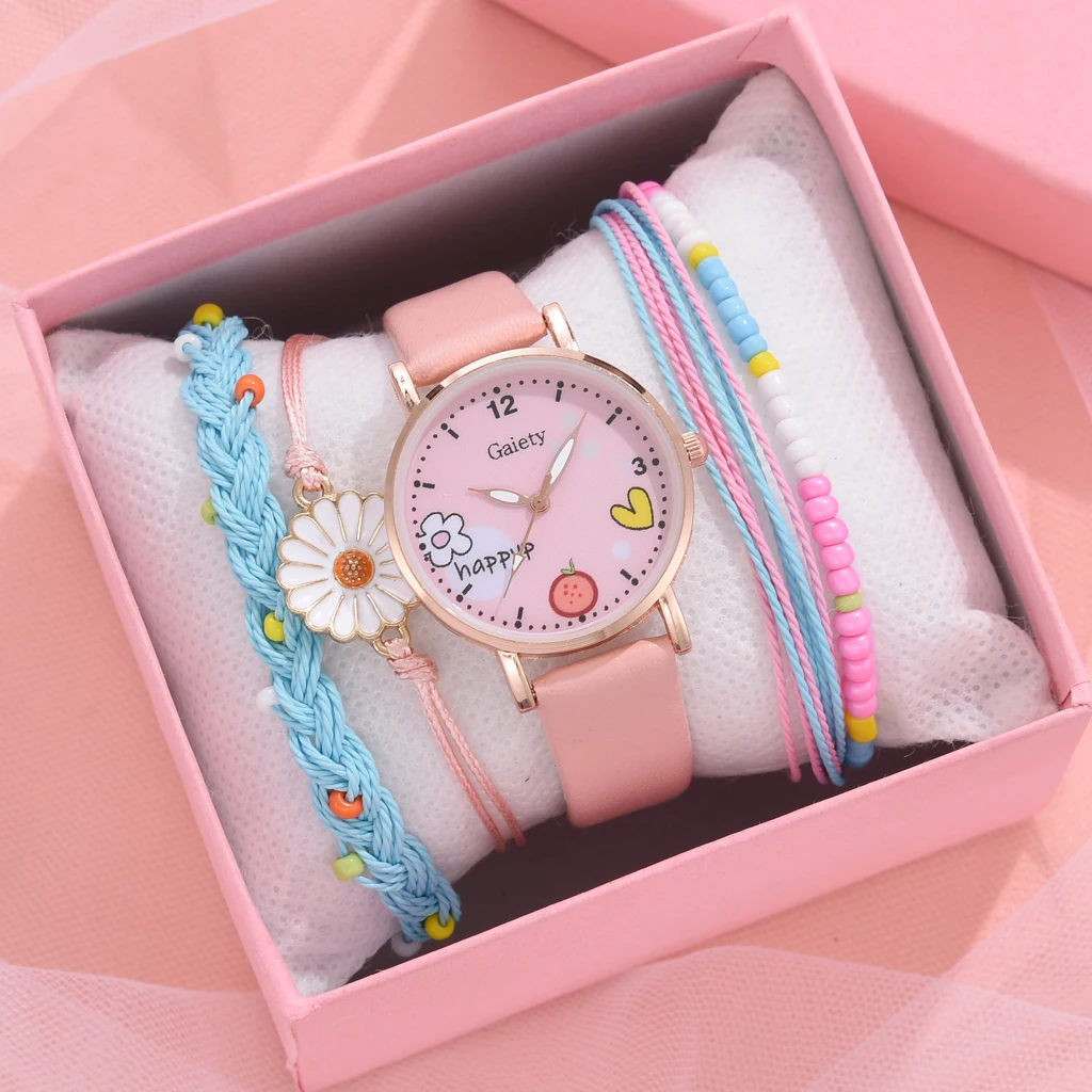 Gaiety 2022 Cute Watch Set 5PCS Women Dress Watch Fashion Watch New Fashion Luxury Top Brand
Gaiety 2022 Cute Watch Set 5PCS Women Dress Watch Fashion Watch New Fashion Luxury Top Brand