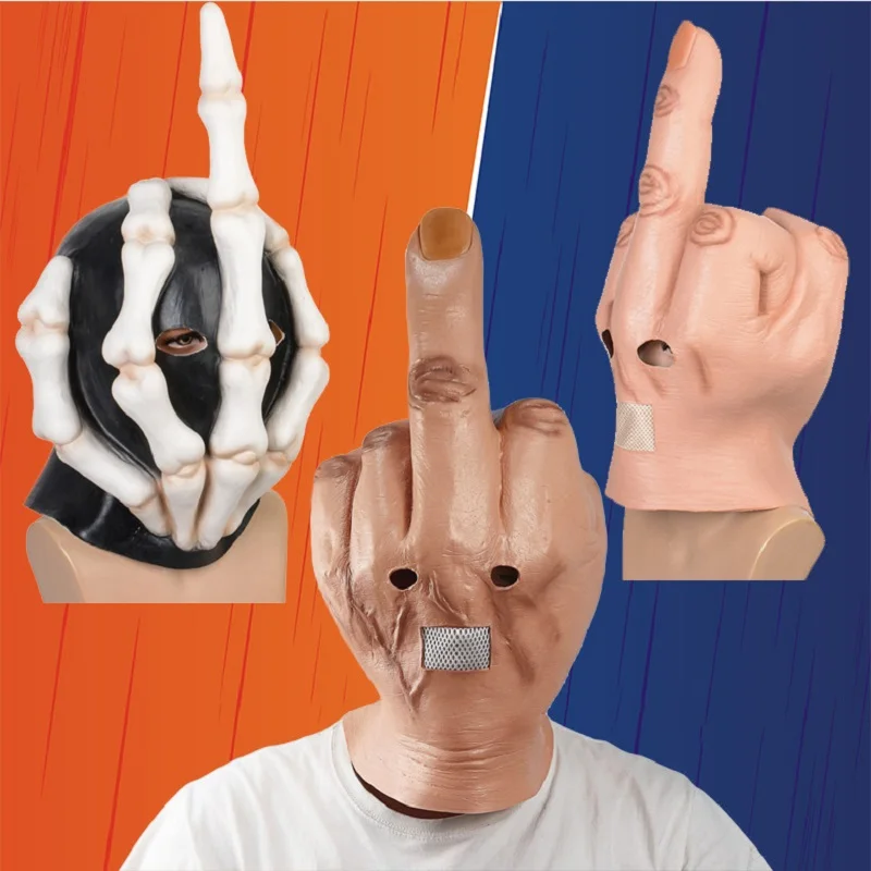 2022 Halloween Headgear Vertical Middle Finger Full Head Latex Headgear Dj Mask Bar Dance Spoof Contempt Party Supplies Funny
2022 Halloween Headgear Vertical Middle Finger Full Head Latex Headgear Dj Mask Bar Dance Spoof Contempt Party Supplies Funny