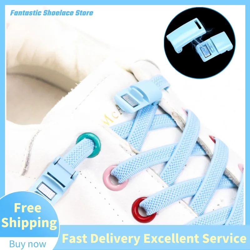 New Magnetic Shoe Laces Lock No Tie Shoelace For Sneakers Elastic Shoelaces Flat Simple Installation Metal button Children Adult
New Magnetic Shoe Laces Lock No Tie Shoelace For Sneakers Elastic Shoelaces Flat Simple Installation Metal button Children Adult
