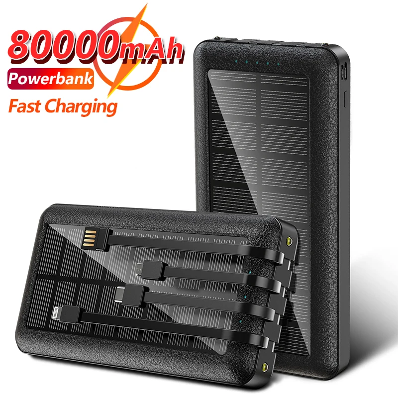 80000mAh Fast Charging Solar Charger Power Bank with Charging Cable Portable Poverbank External Battery for Xiaomi Iphone Huawei
80000mAh Fast Charging Solar Charger Power Bank with Charging Cable Portable Poverbank External Battery for Xiaomi Iphone Huawei