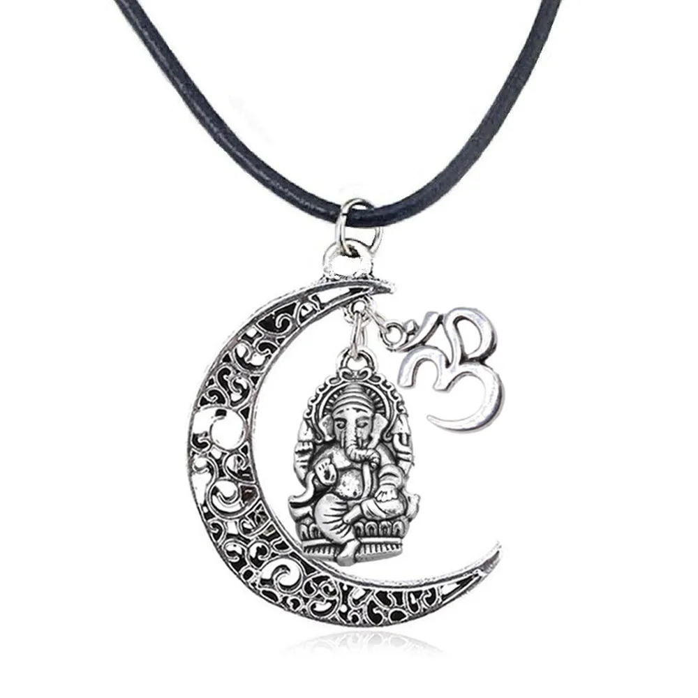 crescent moon yoga Necklace, Ganesha Hindu God Necklace,Hindu,Leather Necklace,Moon Jewelry For Men Women Gift
crescent moon yoga Necklace, Ganesha Hindu God Necklace,Hindu,Leather Necklace,Moon Jewelry For Men Women Gift