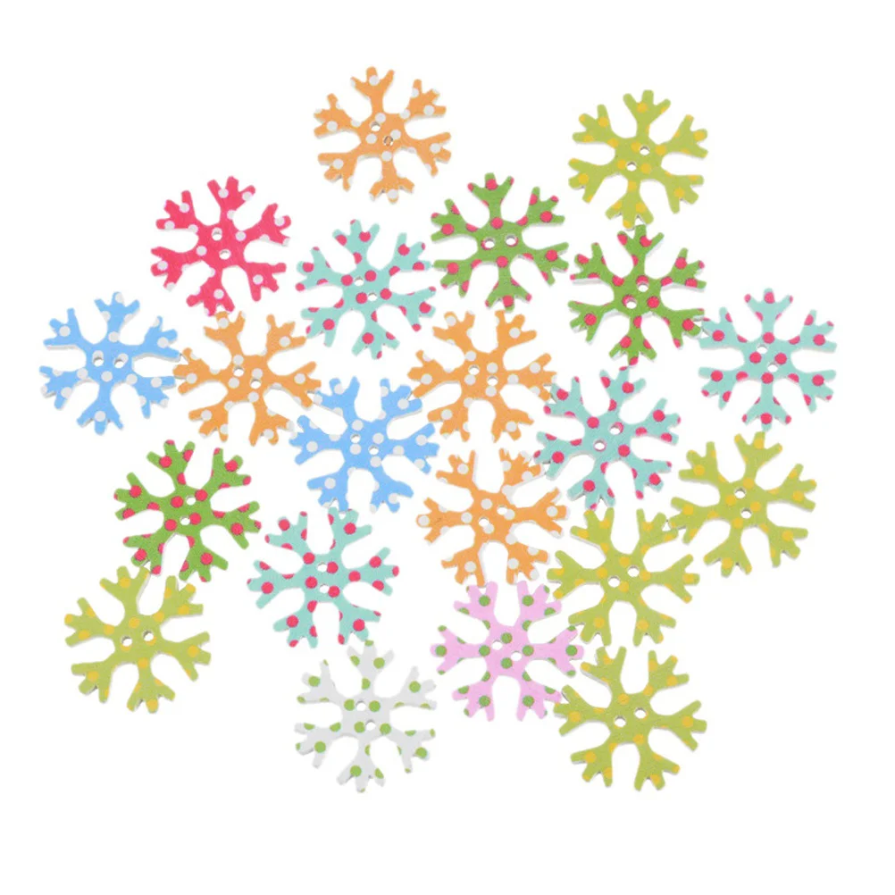 50pcs Buttons Decorative Wooden Colorful Snowflake Buttons Embellishments for T-shirts Sweater
50pcs Buttons Decorative Wooden Colorful Snowflake Buttons Embellishments for T-shirts Sweater