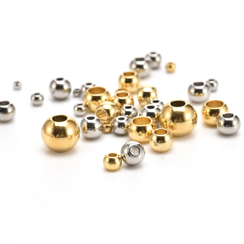 50pcs Gold Stainless Steel Ball Metal Bead Spacer for DIY Earring Necklace Bracelet Jewelry Making Accessories Supplies Findings
50pcs Gold Stainless Steel Ball Metal Bead Spacer for DIY Earring Necklace Bracelet Jewelry Making Accessories Supplies Findings