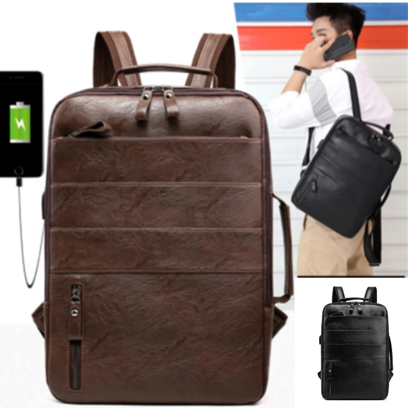Fashion PU Leather Backpacks Men Women High Capacity Waterproof Travel Backpacks Laptop Bag Male Female Bookbag Unisex Backpack 
Fashion PU Leather Backpacks Men Women High Capacity Waterproof Travel Backpacks Laptop Bag Male Female Bookbag Unisex Backpack