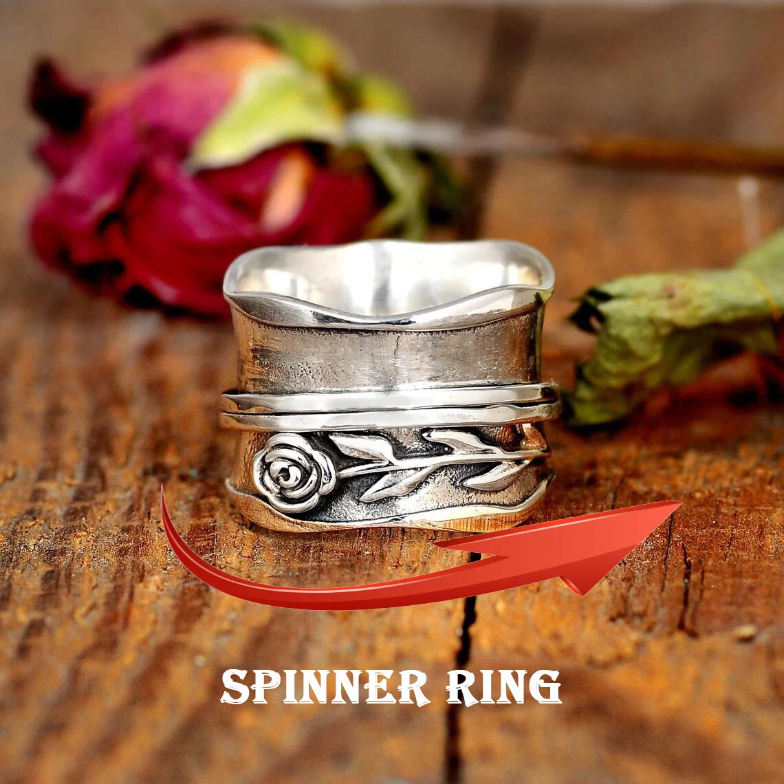 Gothic Rose Figet Spinner Rings For Women Men Rotate Anti Stress Anxiety Ring Hip Hop Punk Finger Rings Vintage Jewelry Gift
Gothic Rose Figet Spinner Rings For Women Men Rotate Anti Stress Anxiety Ring Hip Hop Punk Finger Rings Vintage Jewelry Gift