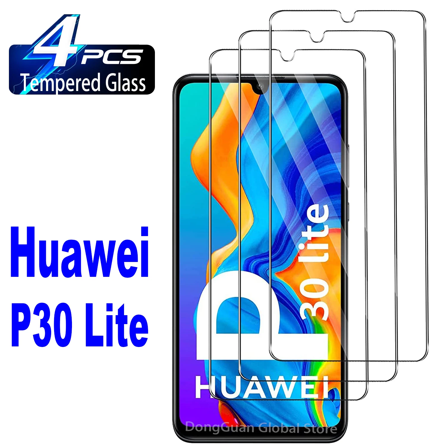 

4Pcs Tempered Glass For Huawei P30 Lite P40 E Lite P20 P50 Psmart Z 2020 2019 Y6 Y7 Y9 Prime 2019 2020 Screen Protector Glass Fi