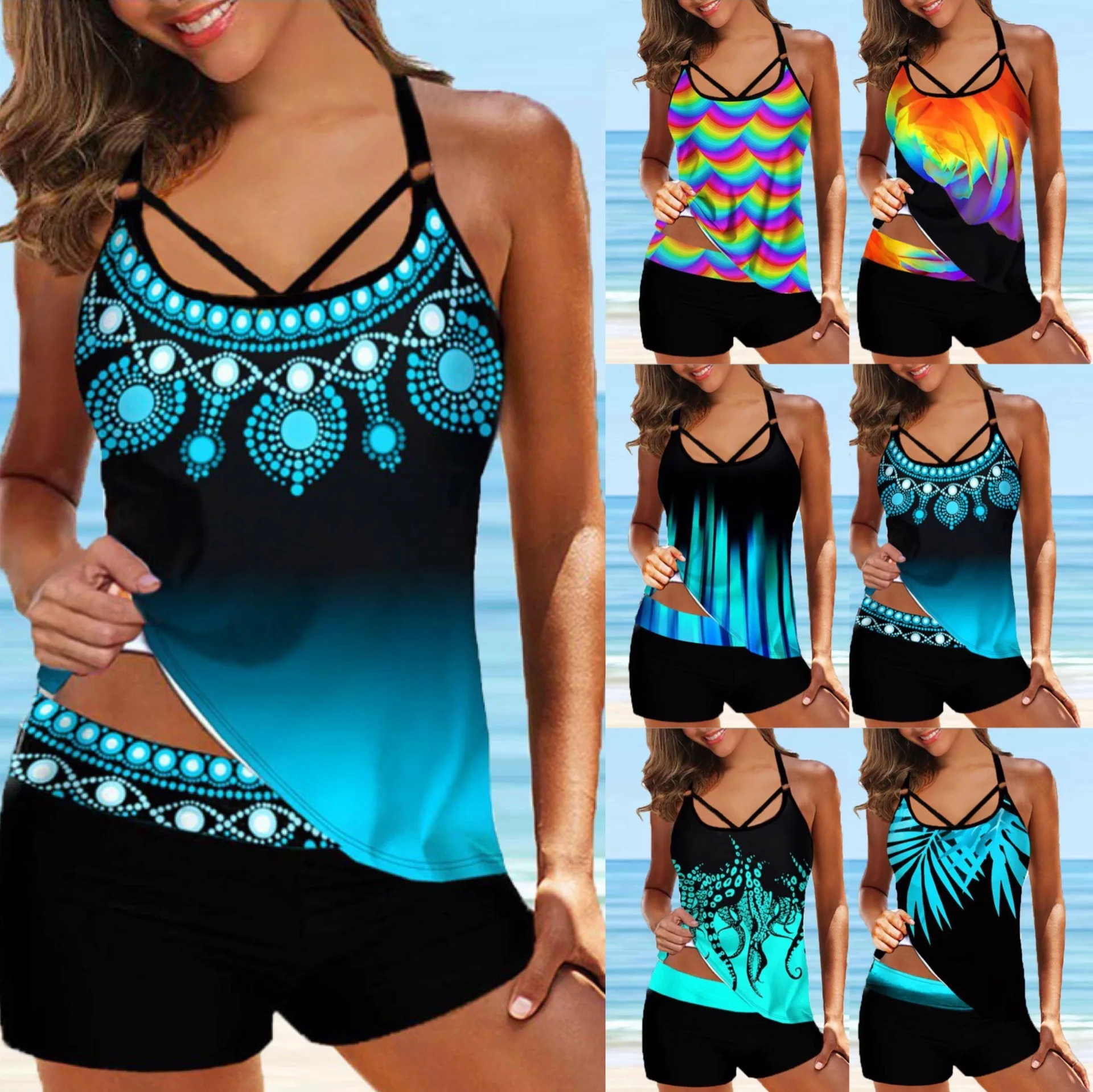 Two Piece Swimwear Women Plus Size Swimsuits Print TankTop with Shorts Fashion Beachwear Loose Fit Bathing Suit 5XL Tankini
Two Piece Swimwear Women Plus Size Swimsuits Print TankTop with Shorts Fashion Beachwear Loose Fit Bathing Suit 5XL Tankini