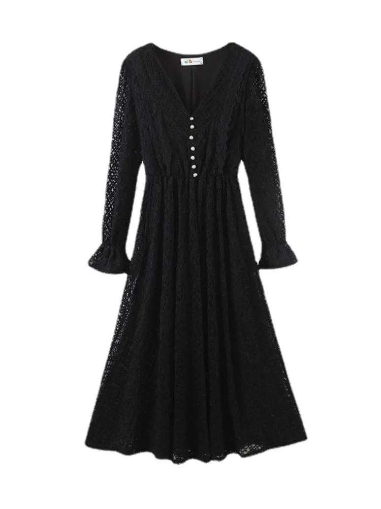 Plus Size Lace Dresses Women's Clothing 2022 Spring Fashion Quality V-neck Temperament Commuter Gentle Bottoming One-Piece 
Plus Size Lace Dresses Women's Clothing 2022 Spring Fashion Quality V-neck Temperament Commuter Gentle Bottoming One-Piece