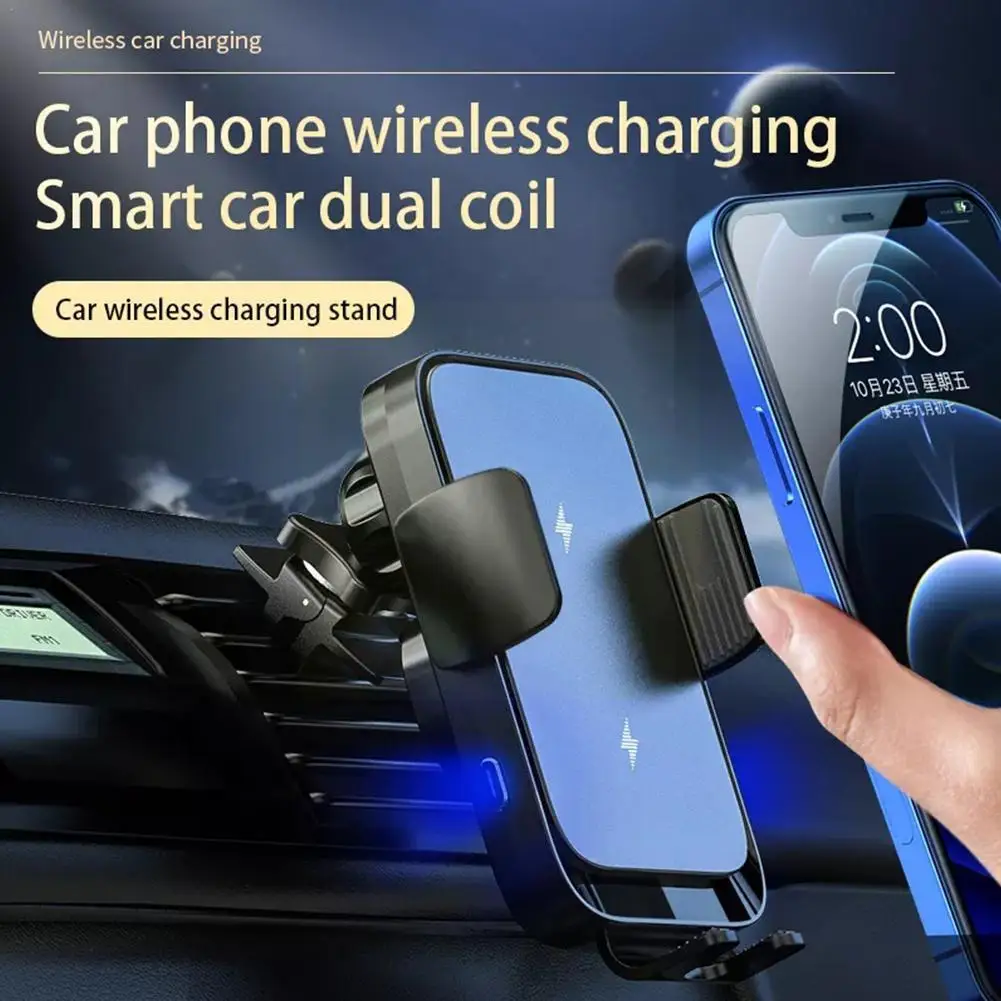 Dual Coils Wireless Car Charger Holder Cell Phone Mount Smart Sensor QI 15W Fast Charging For Samsung S9 IPhone 14 13 12 E5T4
Dual Coils Wireless Car Charger Holder Cell Phone Mount Smart Sensor QI 15W Fast Charging For Samsung S9 IPhone 14 13 12 E5T4