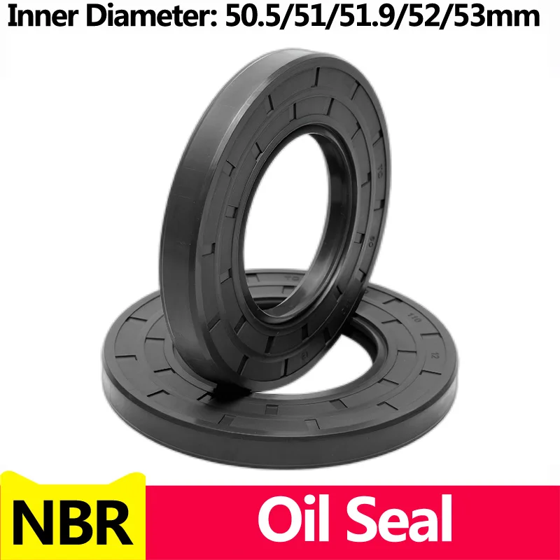 

NBR Framework Oil Seal TC Nitrile Rubber Cover Double Lip with Spring for Bearing Shaft,ID*OD*THK 50.5/51/51.9/52/53mm