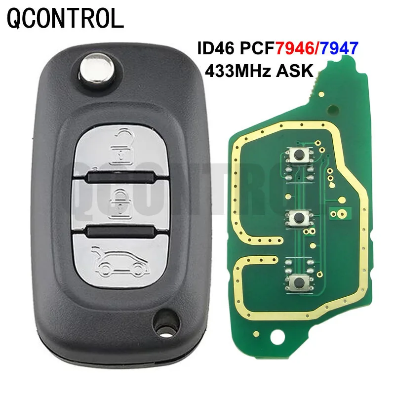 QCONTROL Car Door Lock Remote Key Fit for Renault Clio Scenic Kangoo Megane 433MHz with PCF7946 / PCF799 47 Chip
QCONTROL Car Door Lock Remote Key Fit for Renault Clio Scenic Kangoo Megane 433MHz with PCF7946 / PCF799 47 Chip