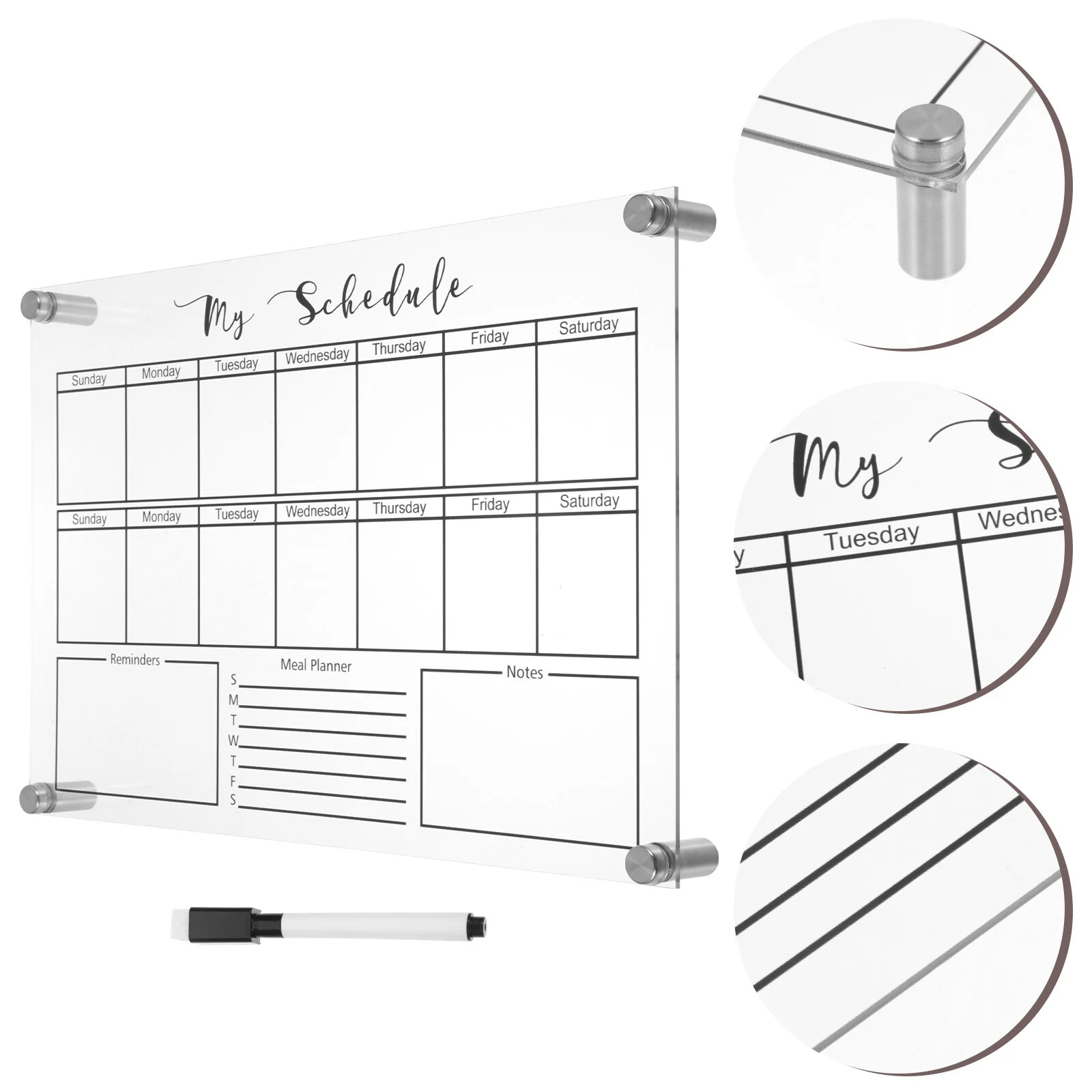Schedule Acrylic Note Board Magnetic Chalkboard Dry Erase Desk White Stand Desktop Whiteboard Clear Blackboard Marker
Schedule Acrylic Note Board Magnetic Chalkboard Dry Erase Desk White Stand Desktop Whiteboard Clear Blackboard Marker