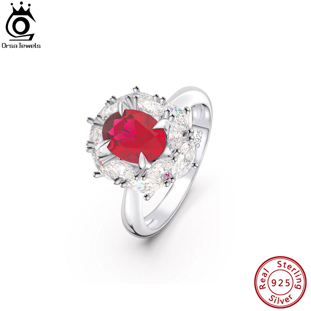ORSA JEWELS Fashion 925 Sterling Silver Rings with Created Ruby 4A Cubic Zirconia for Women Wedding Finger Rings Jewelry LZR08 
ORSA JEWELS Fashion 925 Sterling Silver Rings with Created Ruby 4A Cubic Zirconia for Women Wedding Finger Rings Jewelry LZR08