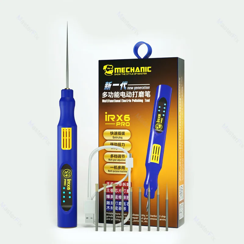 Mechanic IRX6 pro Mini Electric Chip Polishing Pen Intelligent Charging Grinder Engraving Carving Pen for Phone Rpair Tool
Mechanic IRX6 pro Mini Electric Chip Polishing Pen Intelligent Charging Grinder Engraving Carving Pen for Phone Rpair Tool