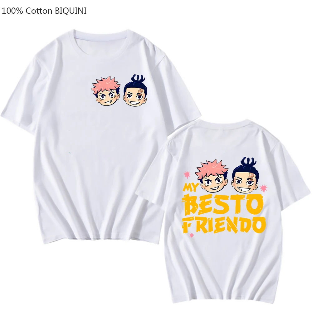 Jujutsu Kaisen T Shirt Men My Besto Friendo Todo Aoi T-shirt Japanese Anime Novelty Graphic Tees Kawaii Cartoon Tops 100% Cotton
Jujutsu Kaisen T Shirt Men My Besto Friendo Todo Aoi T-shirt Japanese Anime Novelty Graphic Tees Kawaii Cartoon Tops 100% Cotton