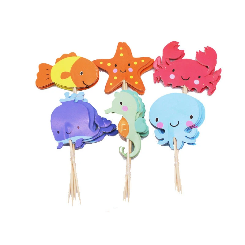 24PCS Birthday Cake Toppers Fish Sea Star Crab Shape Cake Flags Baby Shower Mermaid Theme Cake Decoration Party Supplies
24PCS Birthday Cake Toppers Fish Sea Star Crab Shape Cake Flags Baby Shower Mermaid Theme Cake Decoration Party Supplies