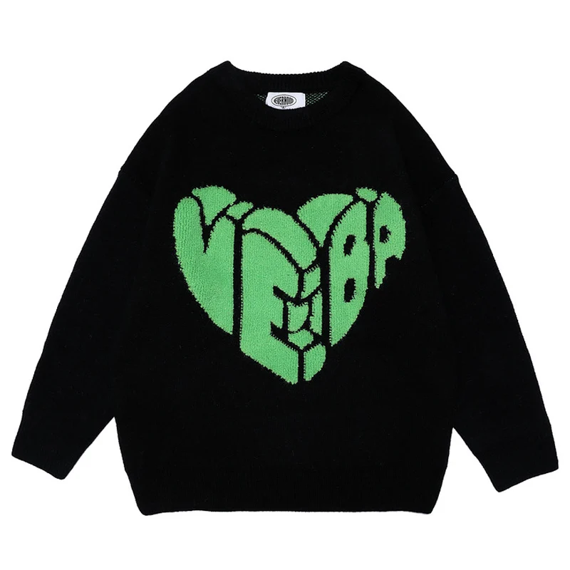 Men Oversized Sweater Black Loose Love Flocking Print Women Vintage Retro Knitted Sweater 2022 New Autumn Cotton Pullover Unisex
Men Oversized Sweater Black Loose Love Flocking Print Women Vintage Retro Knitted Sweater 2022 New Autumn Cotton Pullover Unisex