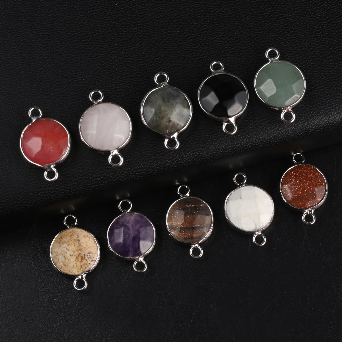 5pc Natural Stone Pendants Round Amethyst Pink Quartzs Double Hole Connector for Trendy Jewelry Making Diy Women Necklace
5pc Natural Stone Pendants Round Amethyst Pink Quartzs Double Hole Connector for Trendy Jewelry Making Diy Women Necklace