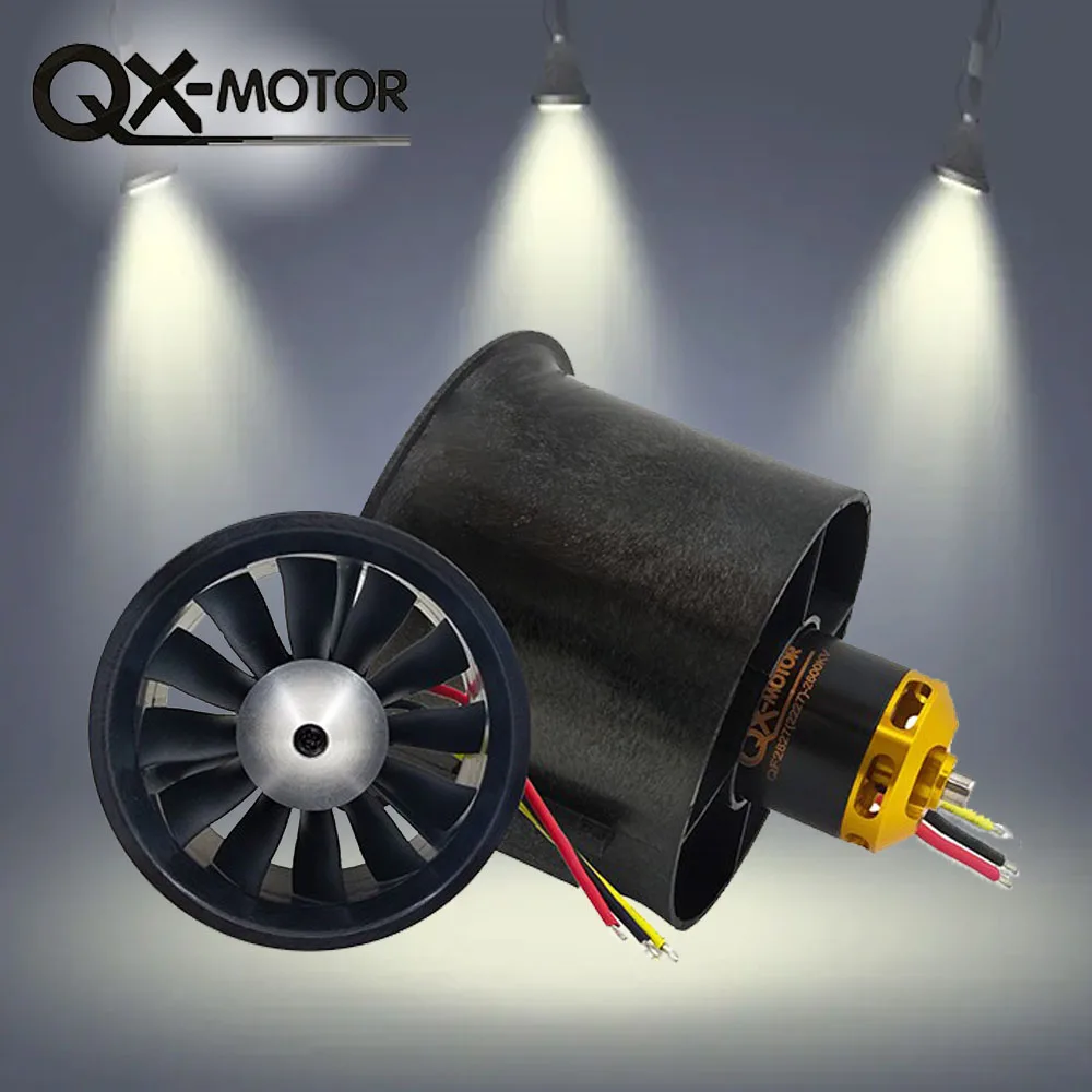 QX motor 4S 6S 70mm duct fan 1800KV 2600KV motor with 60A 80A ESC,for fixed wing aircraft model
QX motor 4S 6S 70mm duct fan 1800KV 2600KV motor with 60A 80A ESC,for fixed wing aircraft model