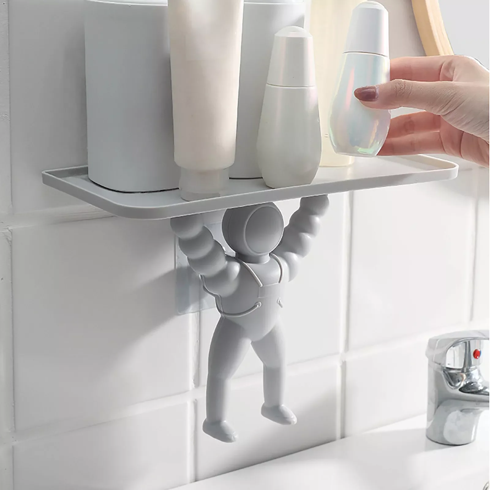 New Human-Shaped Wall Hanging Rack Kitchen Bathroom Finishing Wall Punch-Free Multi-Functional Storage Rack Bathroom Organizer
New Human-Shaped Wall Hanging Rack Kitchen Bathroom Finishing Wall Punch-Free Multi-Functional Storage Rack Bathroom Organizer