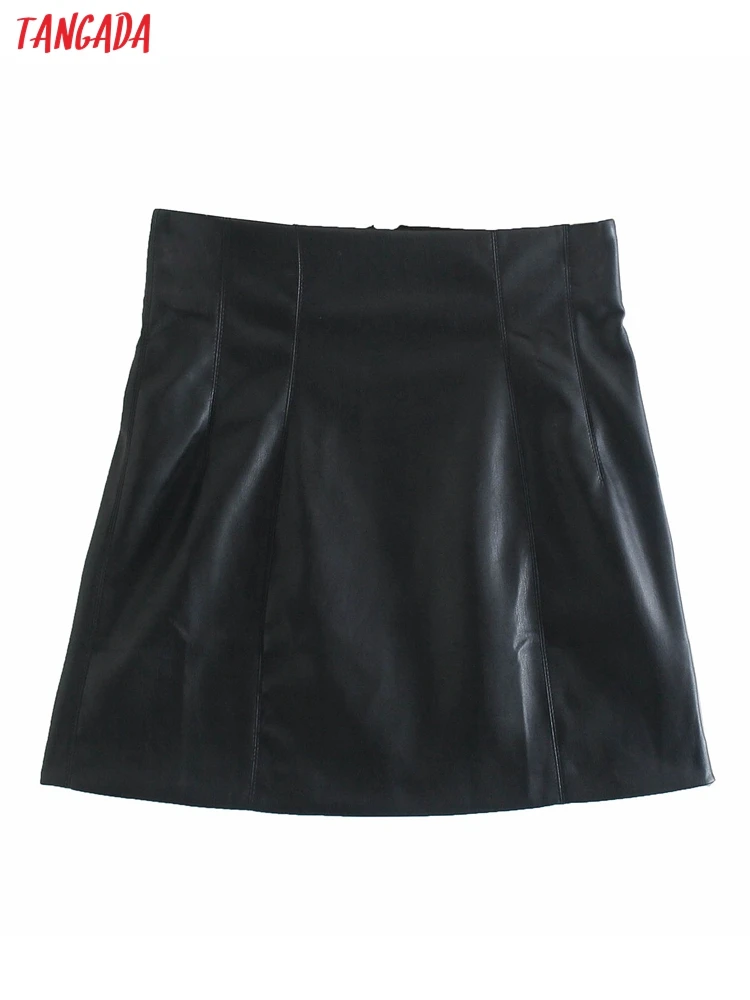 Tangada 2021 Women Black Faux Leather Short Skirts Faldas Mujer Zipper French Style Female Mini Skirt JE253
Tangada 2021 Women Black Faux Leather Short Skirts Faldas Mujer Zipper French Style Female Mini Skirt JE253