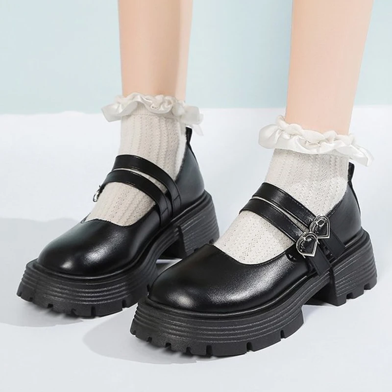 Туфли Lucyever женские с двойной пряжкой, туфли-лодочки в стиле Мэри Джейн, Лолита, лакированная кожа, на платформе, с круглым носком, весна 2023 
Туфли Lucyever женские с двойной пряжкой, туфли-лодочки в стиле Мэри Джейн, Лолита, лакированная кожа, на платформе, с круглым носком, весна 2023