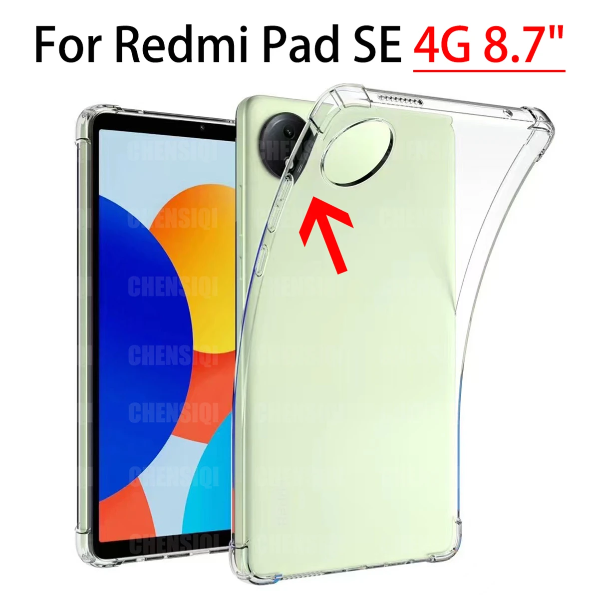 Прозрачный чехол для Redmi Pad SE 4G 2024 (8 7 дюйма) Ультратонкий защитный из ТПУ планшета 8