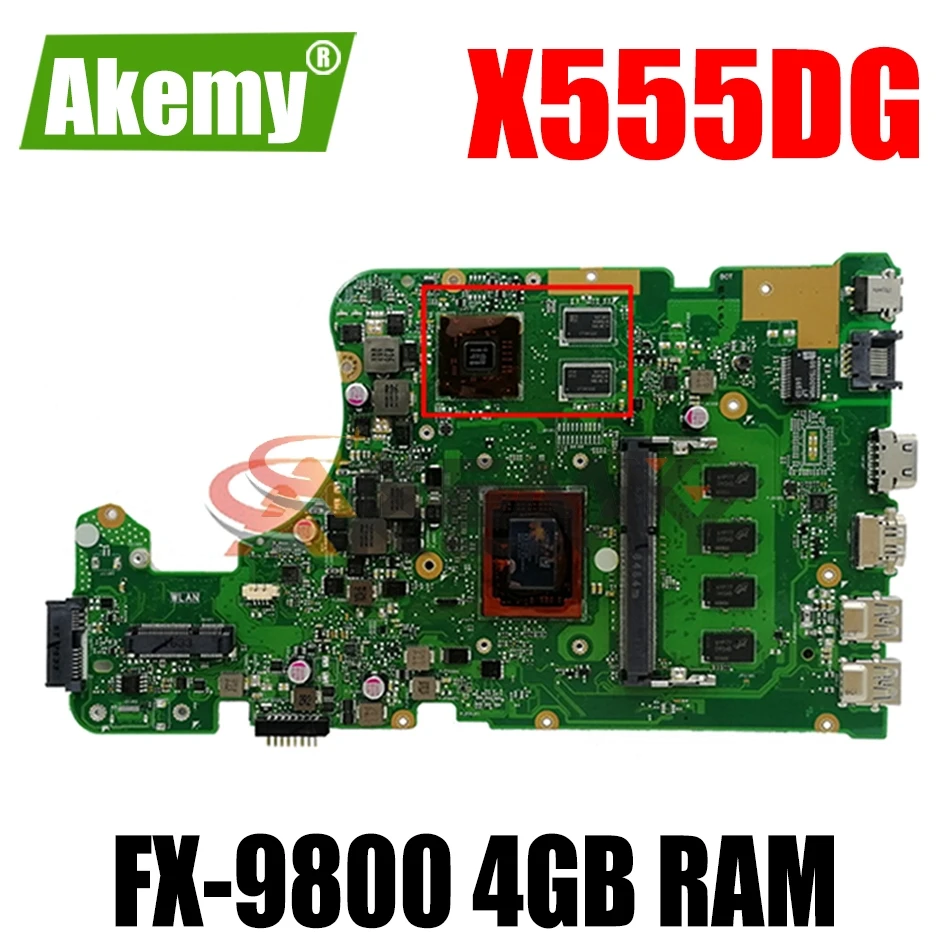 Akemy X555DG with FX-9800 4GB RAM For Asus X555YI X555D A555D X555Y X555DG notebook motherboard tested full 100%
Akemy X555DG with FX-9800 4GB RAM For Asus X555YI X555D A555D X555Y X555DG notebook motherboard tested full 100%