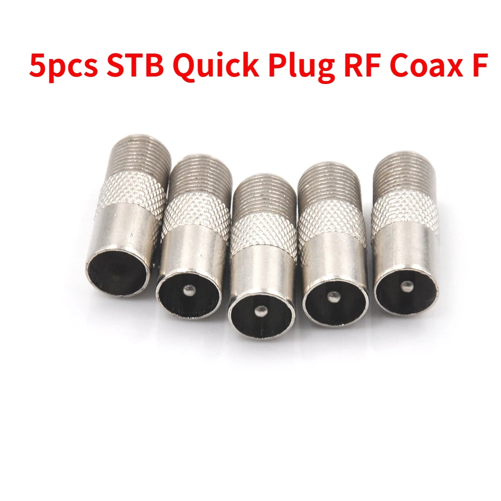 5pcs STB Quick Plug RF Coax F Female To RF Male Connector TV Antenna Coaxial Connector F Connector TV Coaxial plug 26 x 9mm
5pcs STB Quick Plug RF Coax F Female To RF Male Connector TV Antenna Coaxial Connector F Connector TV Coaxial plug 26 x 9mm