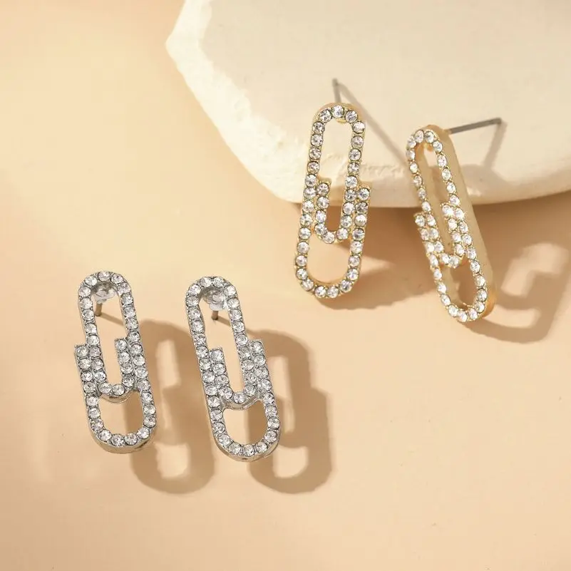 Fashion Trend Metal Zircon Jewelry Silver Color Mini Paper Clip Zircon Earrings Women's Ins Style Simple Fashion
Fashion Trend Metal Zircon Jewelry Silver Color Mini Paper Clip Zircon Earrings Women's Ins Style Simple Fashion