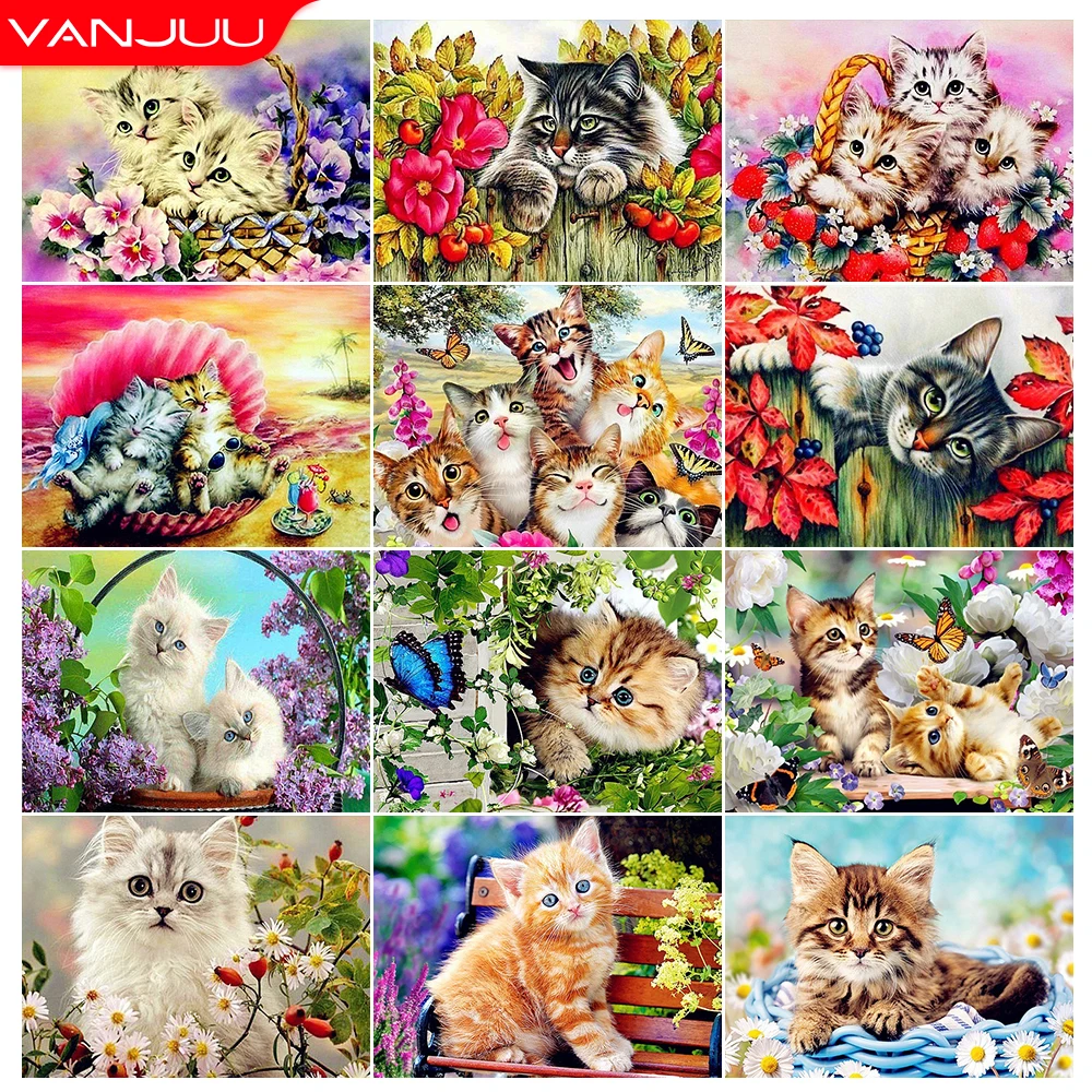 5D Diamond Painting Cat Full Drill Diamond Mosaic Animal Cross Stitch Kits DIY Rhinestones Home Wall Decor Gift
5D Diamond Painting Cat Full Drill Diamond Mosaic Animal Cross Stitch Kits DIY Rhinestones Home Wall Decor Gift