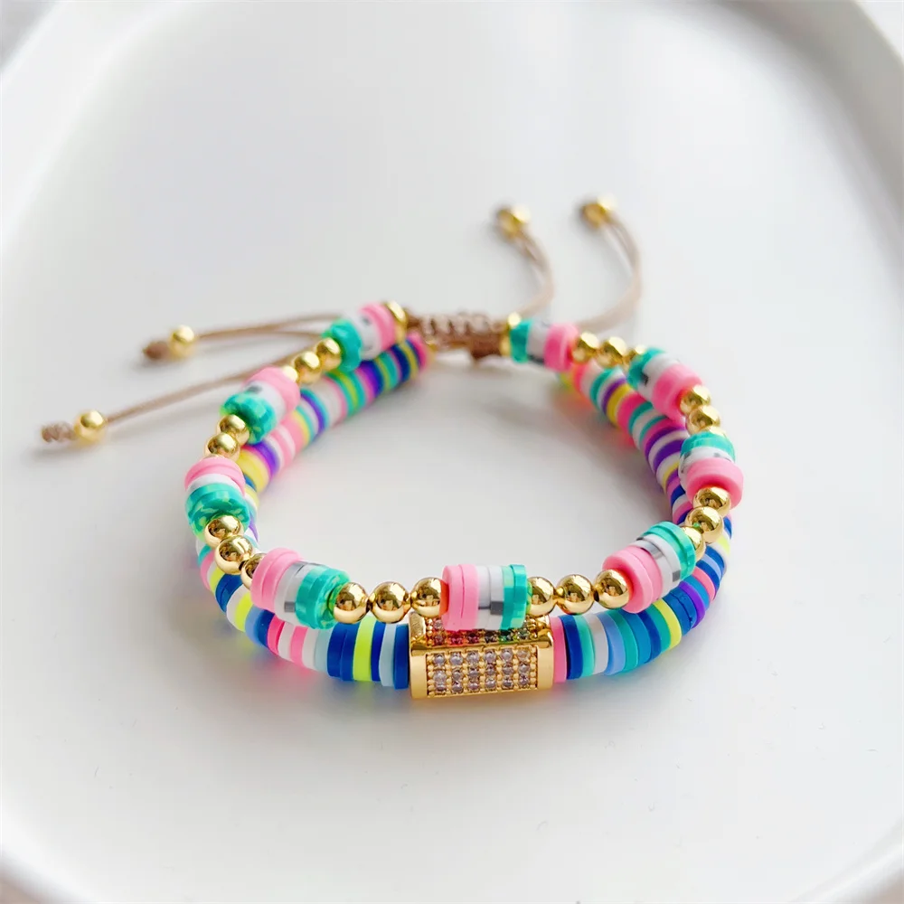 KKBEAD Zircon Charm Bracelets Christmas Gifts Jewelry for Women Polymer Clay Heishi Beads Bracelet Pulseras Femme Dropshipping
KKBEAD Zircon Charm Bracelets Christmas Gifts Jewelry for Women Polymer Clay Heishi Beads Bracelet Pulseras Femme Dropshipping