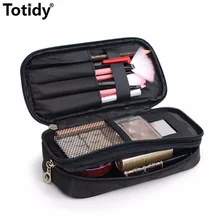 Totdiy Double Layer Cosmetic Bag Oxford Travel Makeup Pouch Bags New Make Up Bag Brush Organizer For Women Portable Storage Bag