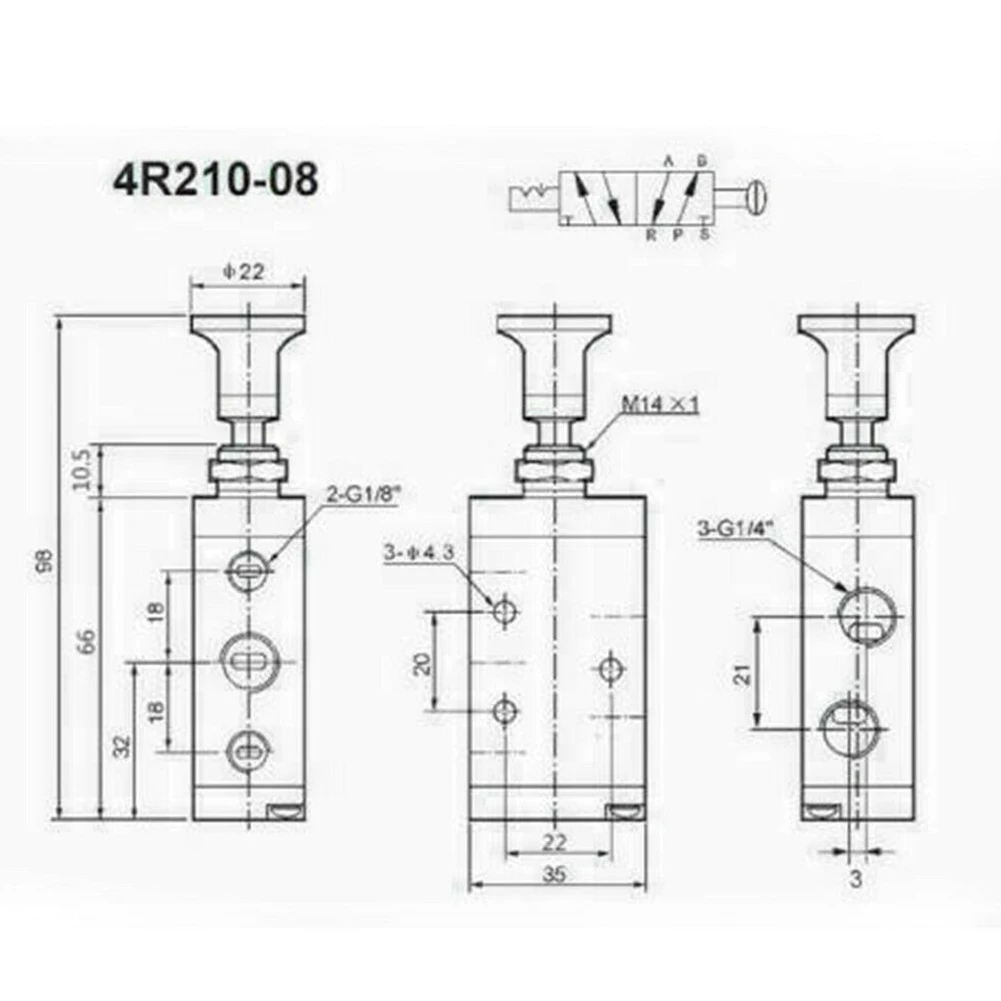 4R210-08 Push Pull Pneumatic Valve 5 Ways 2 Pos 1/4\" BSPT & Connector Silencer Manual Hand Pull Air Solenoid 0-116 PSI
4R210-08 Push Pull Pneumatic Valve 5 Ways 2 Pos 1/4\" BSPT & Connector Silencer Manual Hand Pull Air Solenoid 0-116 PSI