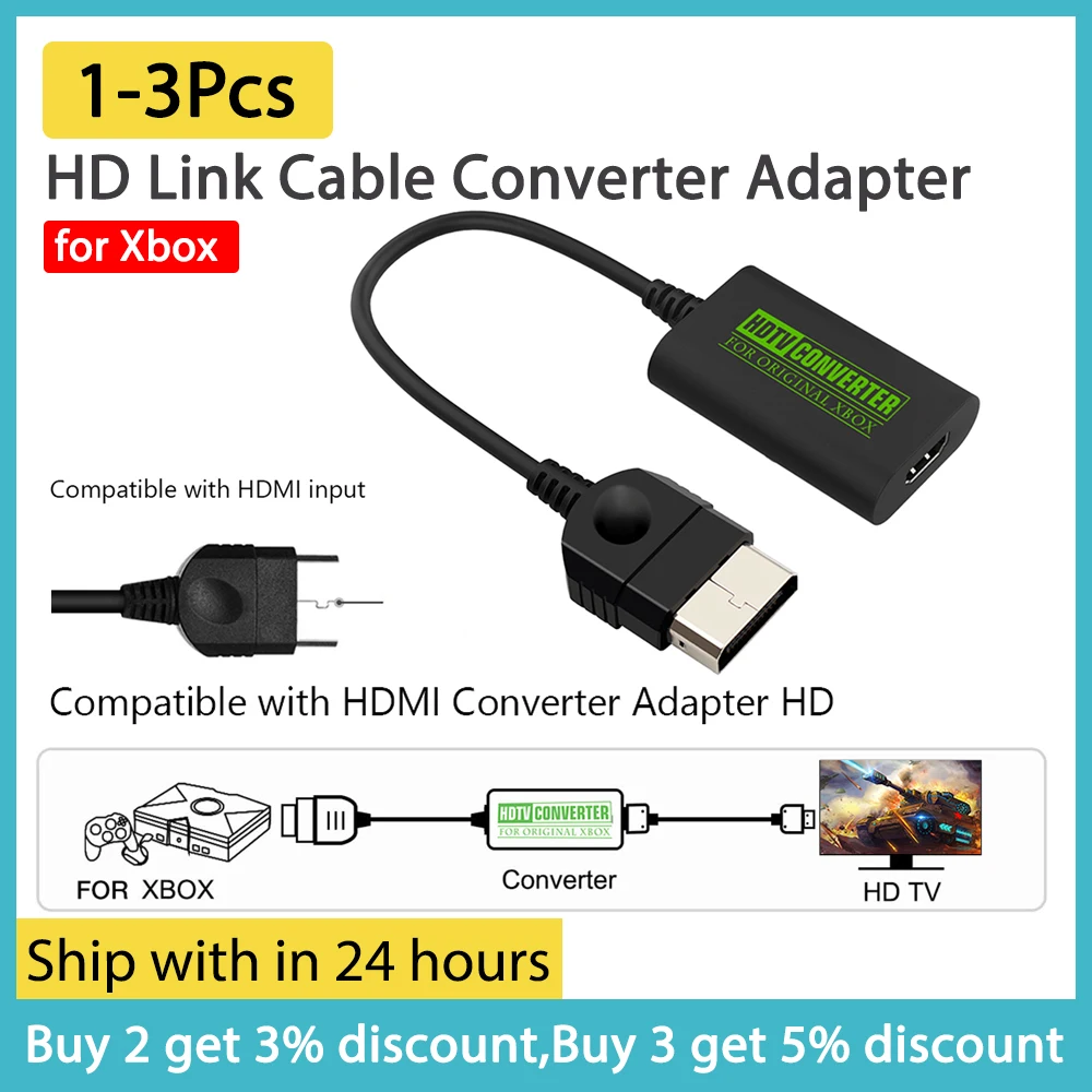 1-3Pcs HD Link Cable Converter Adapter for Xbox Game Console to TV 1080i 720p 480p 480i For Xbox to HDMI-Compatible Adapter
1-3Pcs HD Link Cable Converter Adapter for Xbox Game Console to TV 1080i 720p 480p 480i For Xbox to HDMI-Compatible Adapter