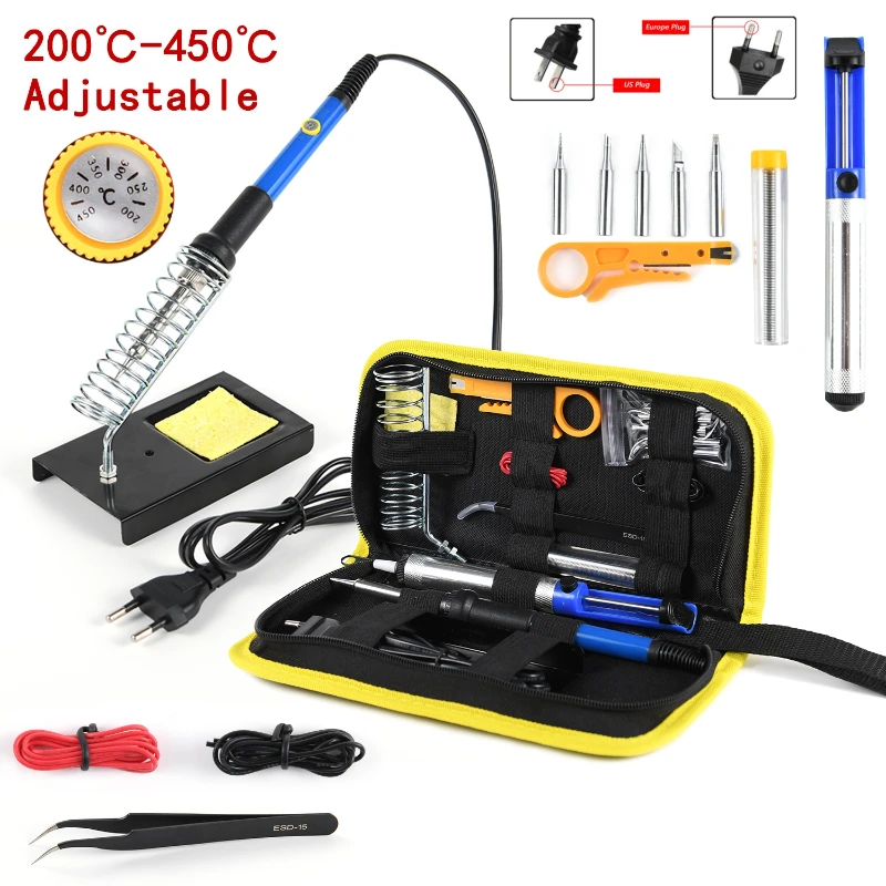 Iron Set Electric Heat Pencil Soldering Adjustable Tool Temperature Station Welding Tips Repair Rework
Iron Set Electric Heat Pencil Soldering Adjustable Tool Temperature Station Welding Tips Repair Rework