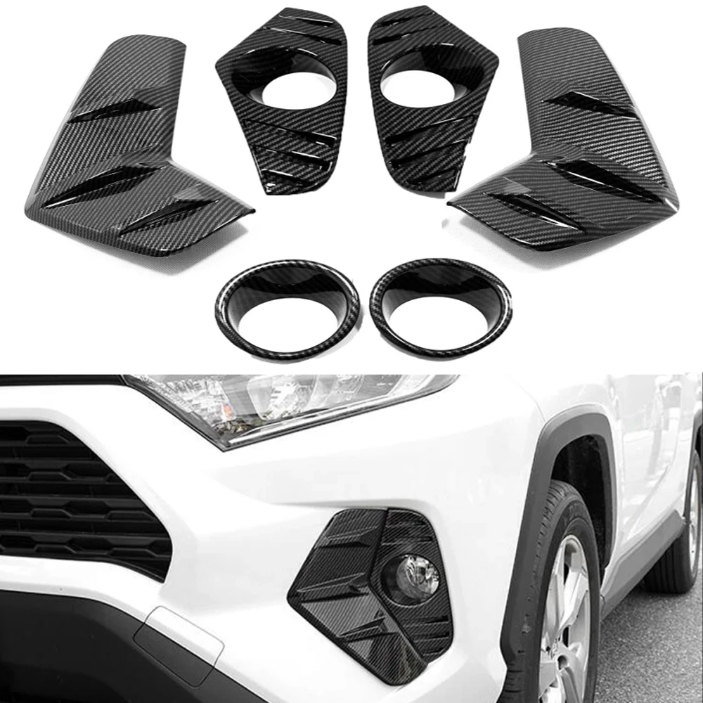 

ABS Fog Light Lamp Protector Bumper Cover Front Foglight Eyebrow Eyelids Cover Trim For Toyota RAV4 RAV 4 XA50 2019-2022