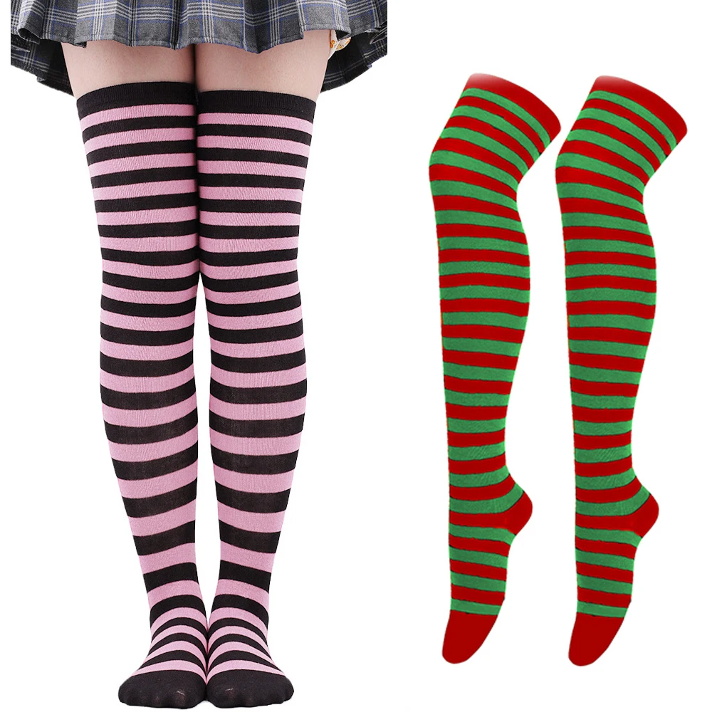 Oover Knee Long Socks Fashion Stripe Printed Cotton Stockings Japanese Color Women Striped Sock Sexy Thigh High Warmers Sock
Oover Knee Long Socks Fashion Stripe Printed Cotton Stockings Japanese Color Women Striped Sock Sexy Thigh High Warmers Sock