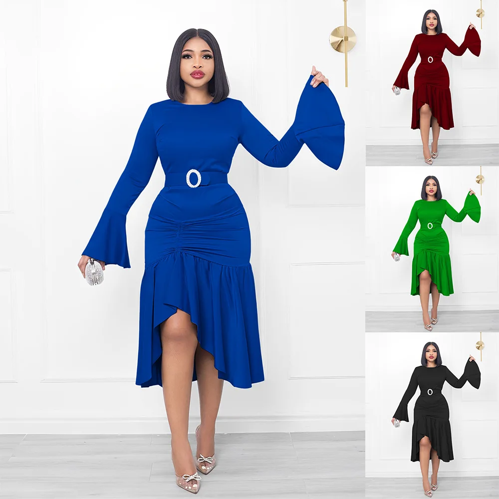 Новинка лета 2023, модное универсальное платье с круглым вырезом и поясом, необычное элегантное и красивое женское платье
Новинка лета 2023, модное универсальное платье с круглым вырезом и поясом, необычное элегантное и красивое женское платье