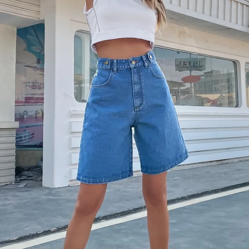 2022 Street Wild Loose Mid Waist Denim Shorts Summer Women New Casual Solid A Line Jean Short Vintage Straight Five Point Pants
2022 Street Wild Loose Mid Waist Denim Shorts Summer Women New Casual Solid A Line Jean Short Vintage Straight Five Point Pants