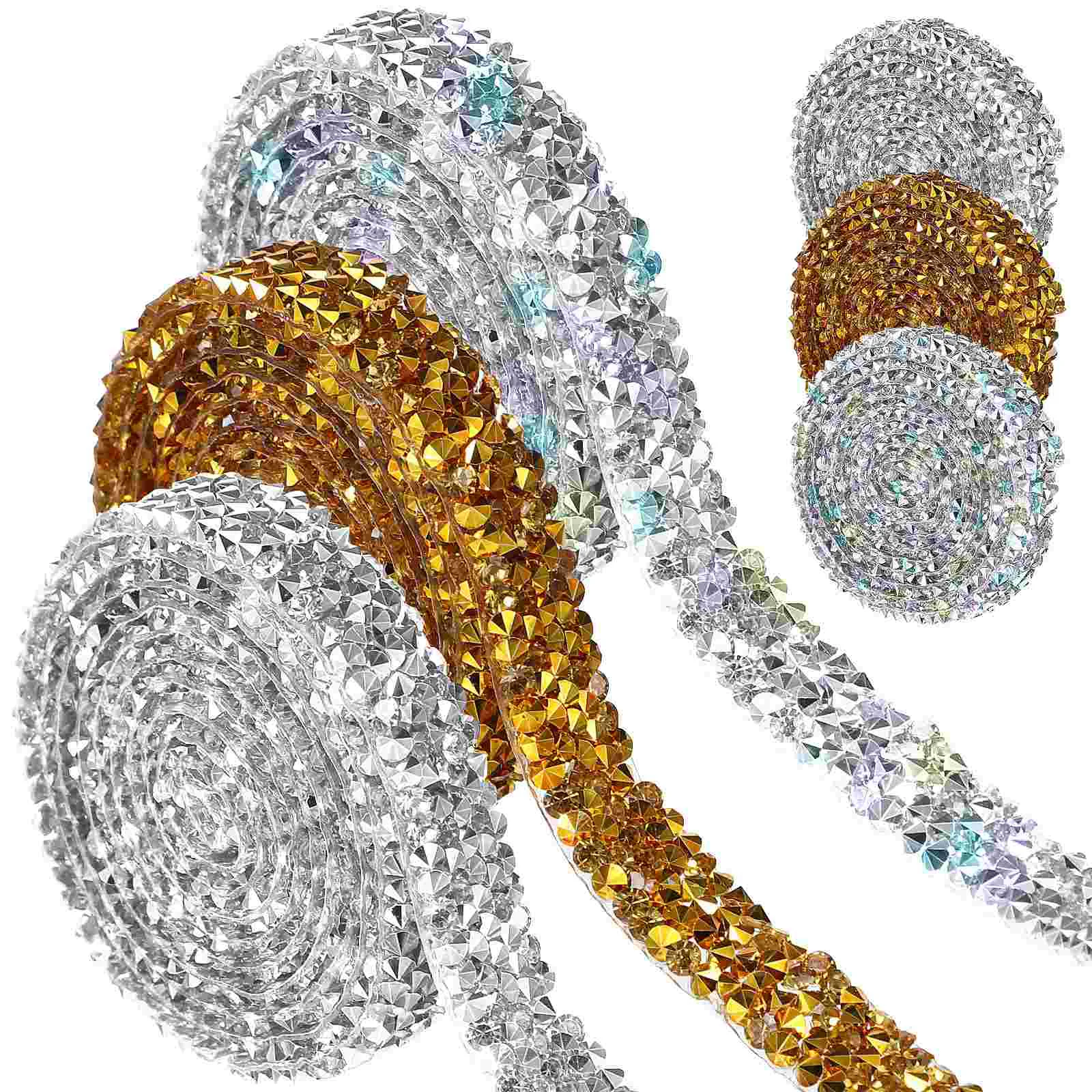 6 Rolls Resin Rhinestone Ribbons Self Adhesive Ribbons Sticker Bling Strips for DIY Craft Decoration
6 Rolls Resin Rhinestone Ribbons Self Adhesive Ribbons Sticker Bling Strips for DIY Craft Decoration