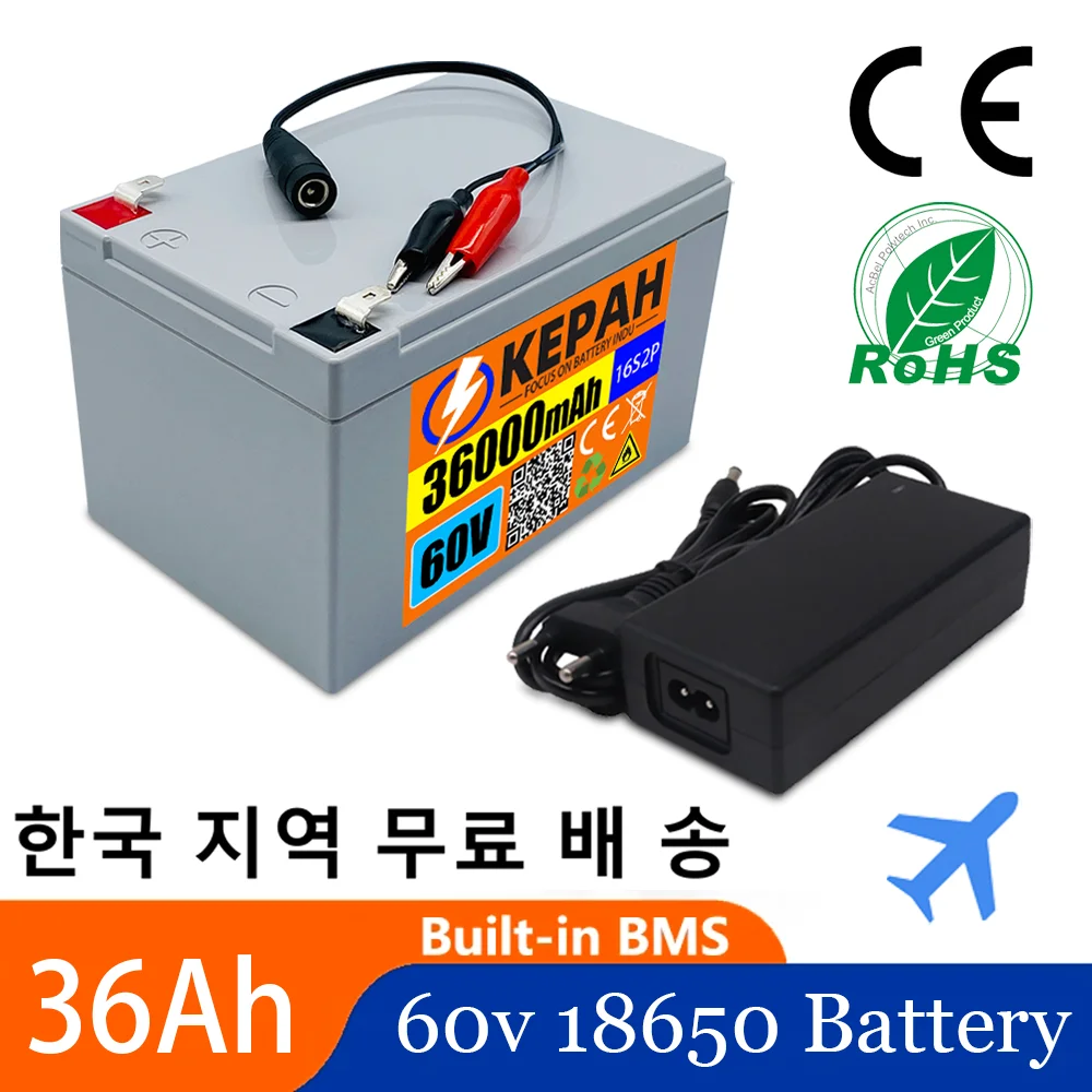 60V 16s2p 36ah 18650 lithium ion battery pack 67.2v 36000mah eBike electric bicycle scooter various equipment battery + charger
60V 16s2p 36ah 18650 lithium ion battery pack 67.2v 36000mah eBike electric bicycle scooter various equipment battery + charger