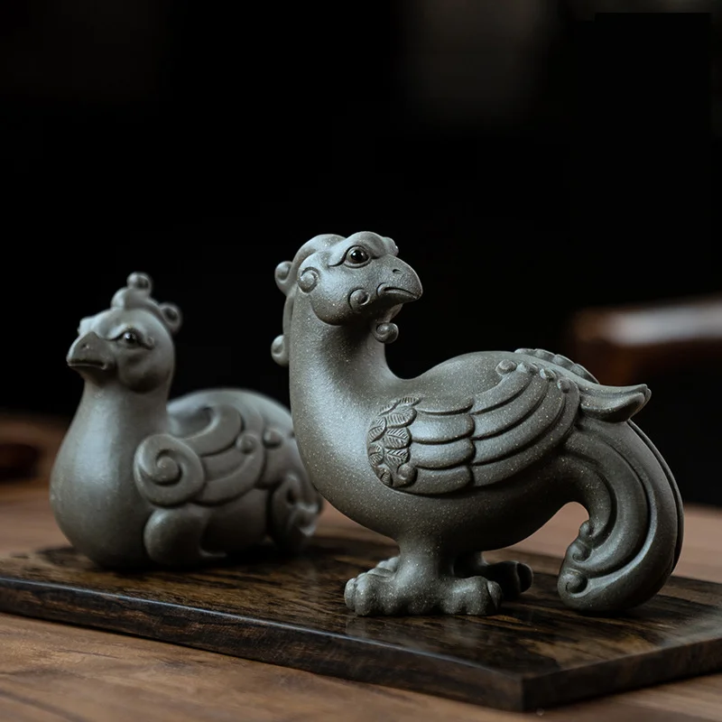 Pcs/set 2 Chinese Suzaku Phoenix Ornaments Yixing High-end Purple Clay Pet Sculpture Figurine Crafts Tea Set Decoration
Pcs/set 2 Chinese Suzaku Phoenix Ornaments Yixing High-end Purple Clay Pet Sculpture Figurine Crafts Tea Set Decoration