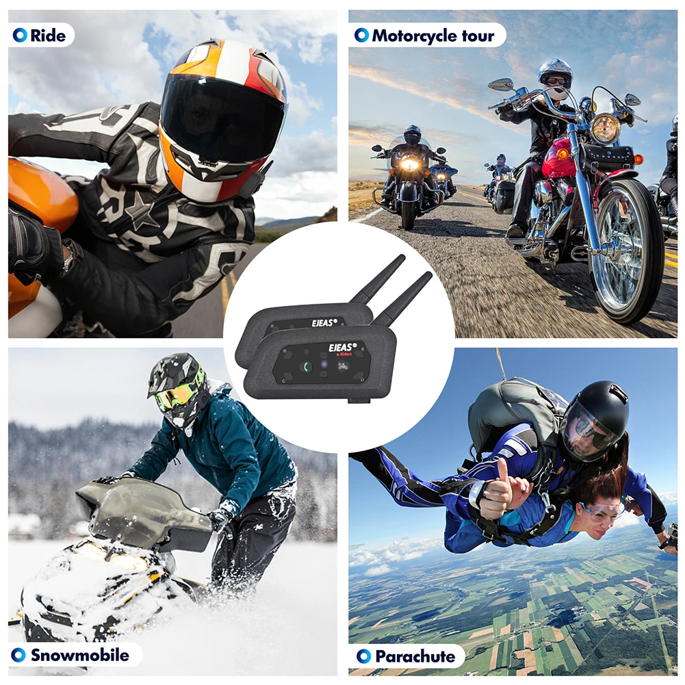 EJEAS V6 PRO Helmet Bluetooth Intercom Headset With 1200M BT Interphone Communicator Outdoor Communicating Tool
EJEAS V6 PRO Helmet Bluetooth Intercom Headset With 1200M BT Interphone Communicator Outdoor Communicating Tool