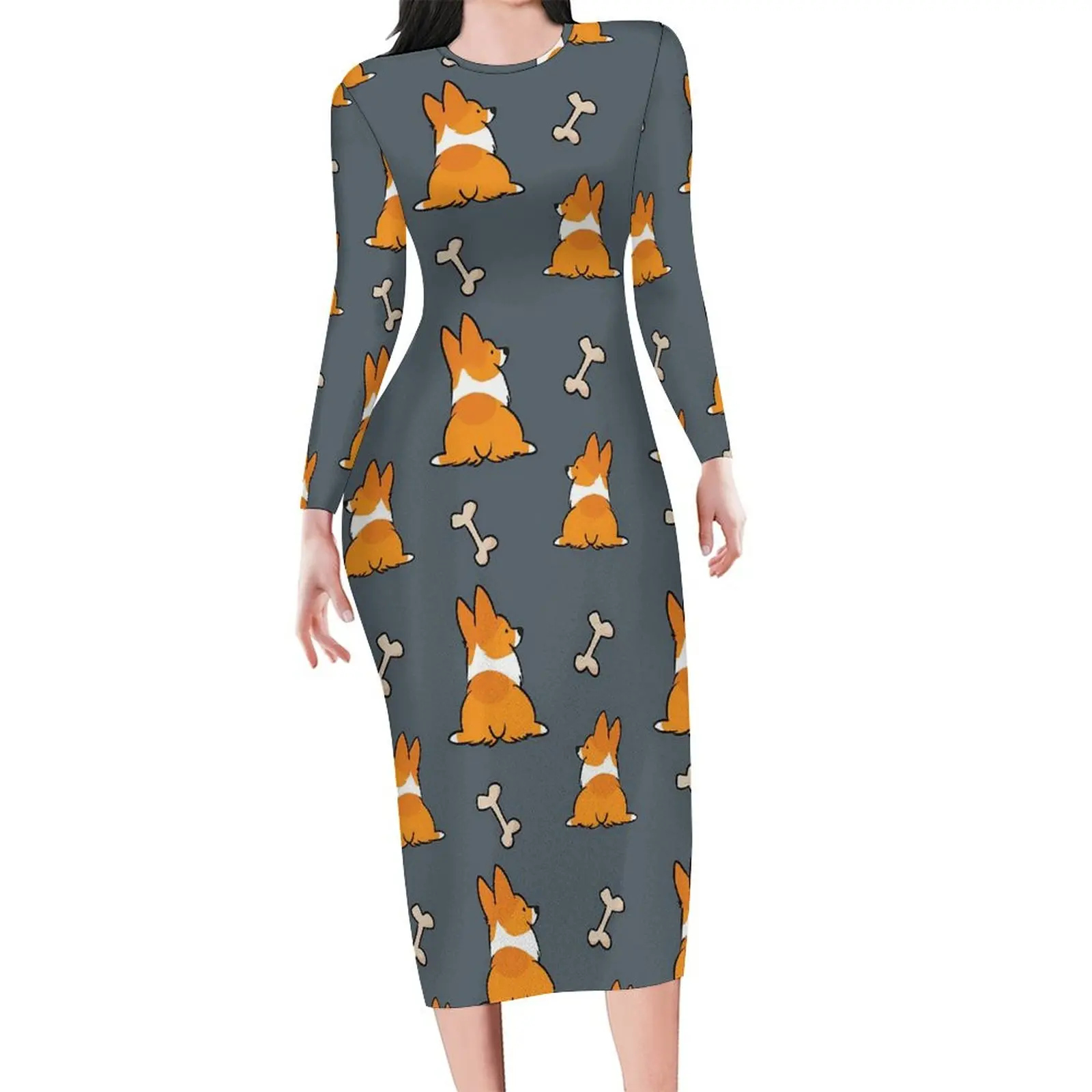 Corgi Butt Print Bodycon Dress Women Funny Animal Elegant Dresses Holiday Long Sleeve Streetwear Printed Dress Large Size
Corgi Butt Print Bodycon Dress Women Funny Animal Elegant Dresses Holiday Long Sleeve Streetwear Printed Dress Large Size