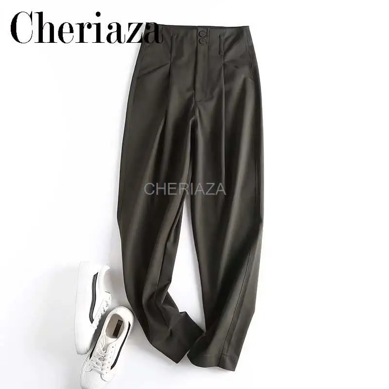 CHeriaza New European and American style high waisted pleated flower bud casual pants for spring and summer
CHeriaza New European and American style high waisted pleated flower bud casual pants for spring and summer