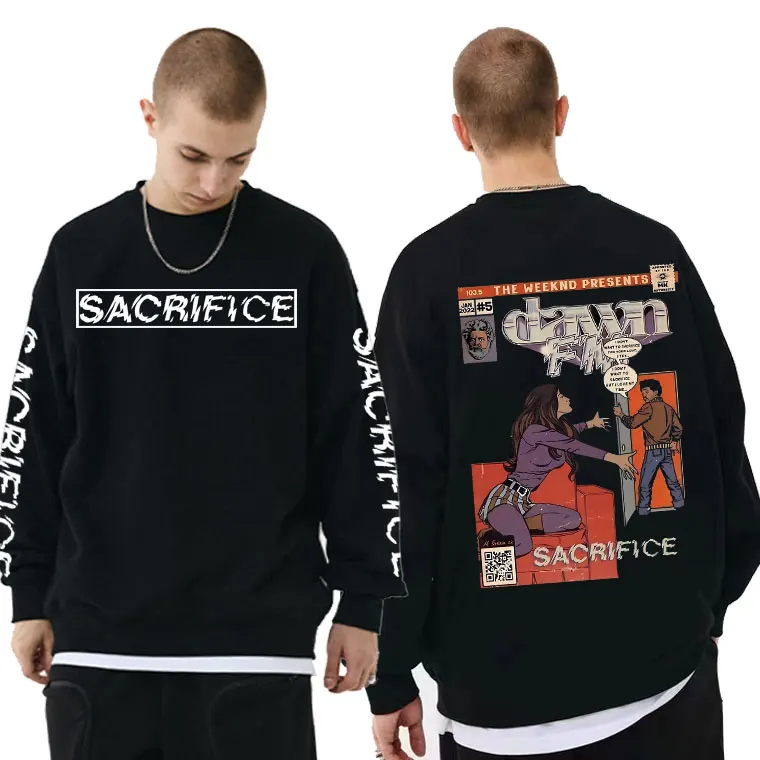 The Weeknd Dawn Mf I Dont Want To Sacrifice for Your Love Double Sided Print Sweatshirt Men Women Loose Oversized Sweatshirts 
The Weeknd Dawn Mf I Dont Want To Sacrifice for Your Love Double Sided Print Sweatshirt Men Women Loose Oversized Sweatshirts