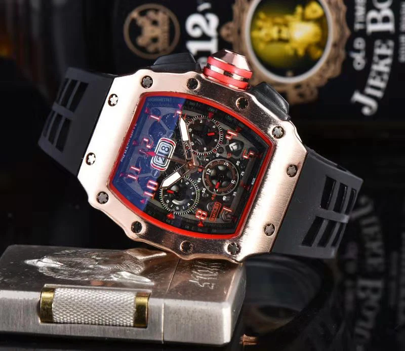 Hot Sale Hollow Out Dial Date Multifunctional Luminous Pointer Richard Men's Watch Rubber Strap Barrel-casel Quartz Wristwatch
Hot Sale Hollow Out Dial Date Multifunctional Luminous Pointer Richard Men's Watch Rubber Strap Barrel-casel Quartz Wristwatch