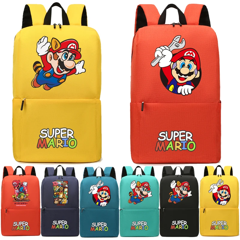 

Рюкзак в стиле Super Mario Bros для детей, детский легкий нейлоновый Водонепроницаемый школьный портфель с рисунком героев мультфильмов Луиджи Йоши и Жабы для детского сада