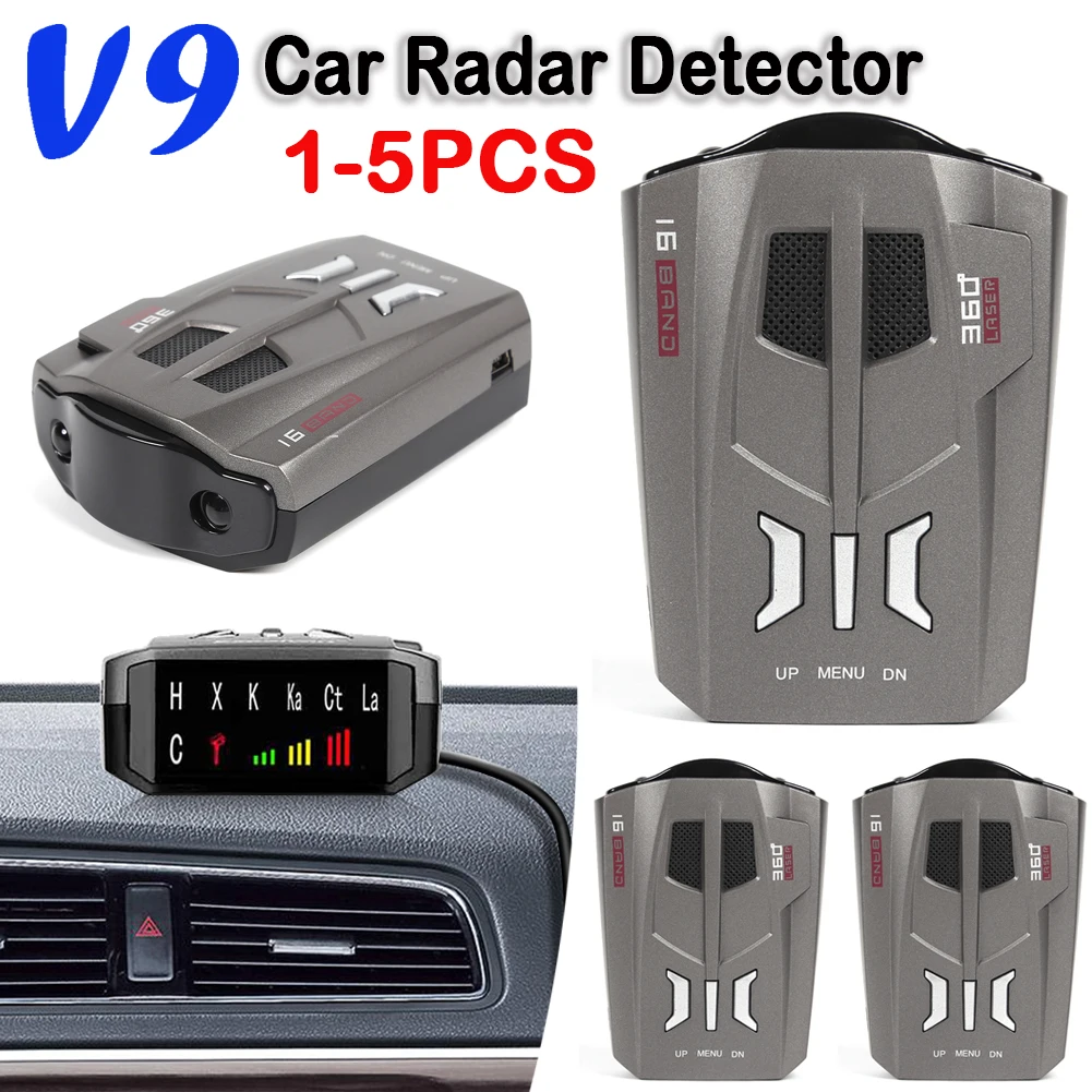 

1-5pcs V9 Antiradar 2 in 1 Car GPS Radar Detector Signature Mode X K VG KA Laser Bands Radar Detectors for Russiain and English